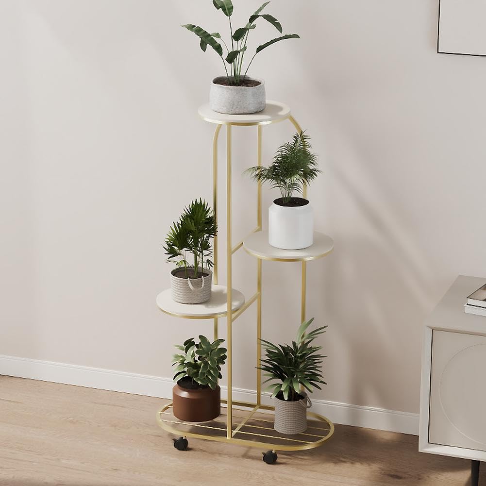 Soporte para plantas de metal dorado de 4 niveles Garvee
